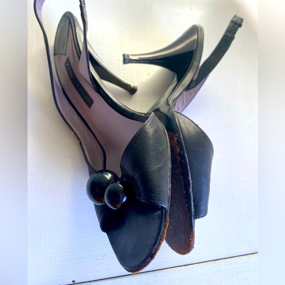 Adorable & Sexy Vintage Marc Jacob’s Black Slingback Heels 👠 with Balls on Toes - Picture 9 of 16
